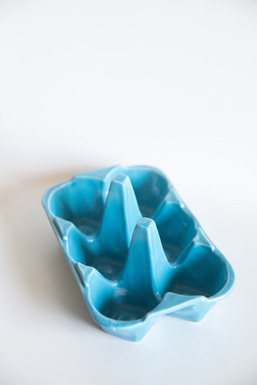 ANTHROPOLOGIE Biscuit Ceramic 6-Egg Holder Dish